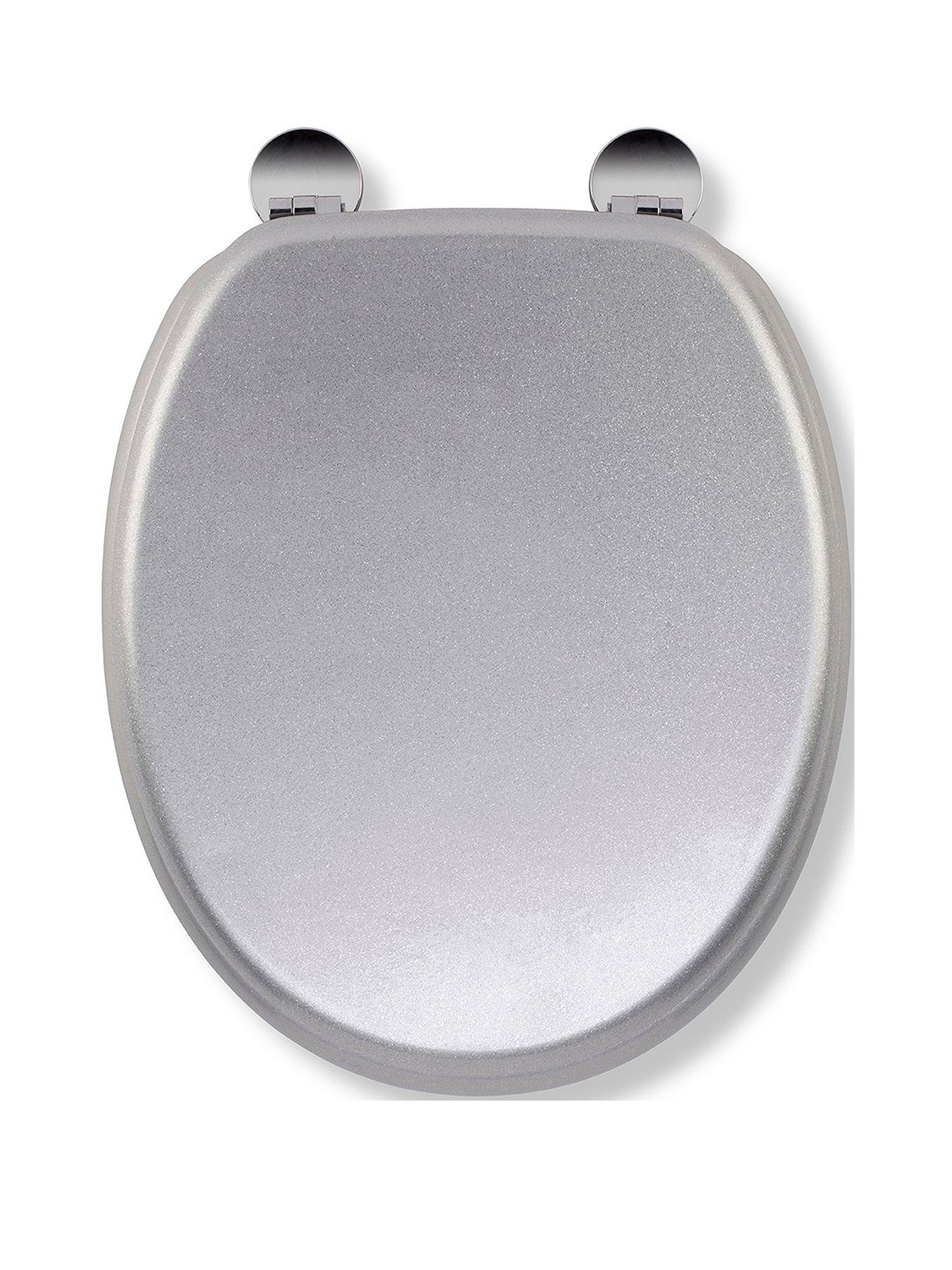 Image 1 of 7 of Croydex Silver Quartz Flexi-Fix Toilet Seat