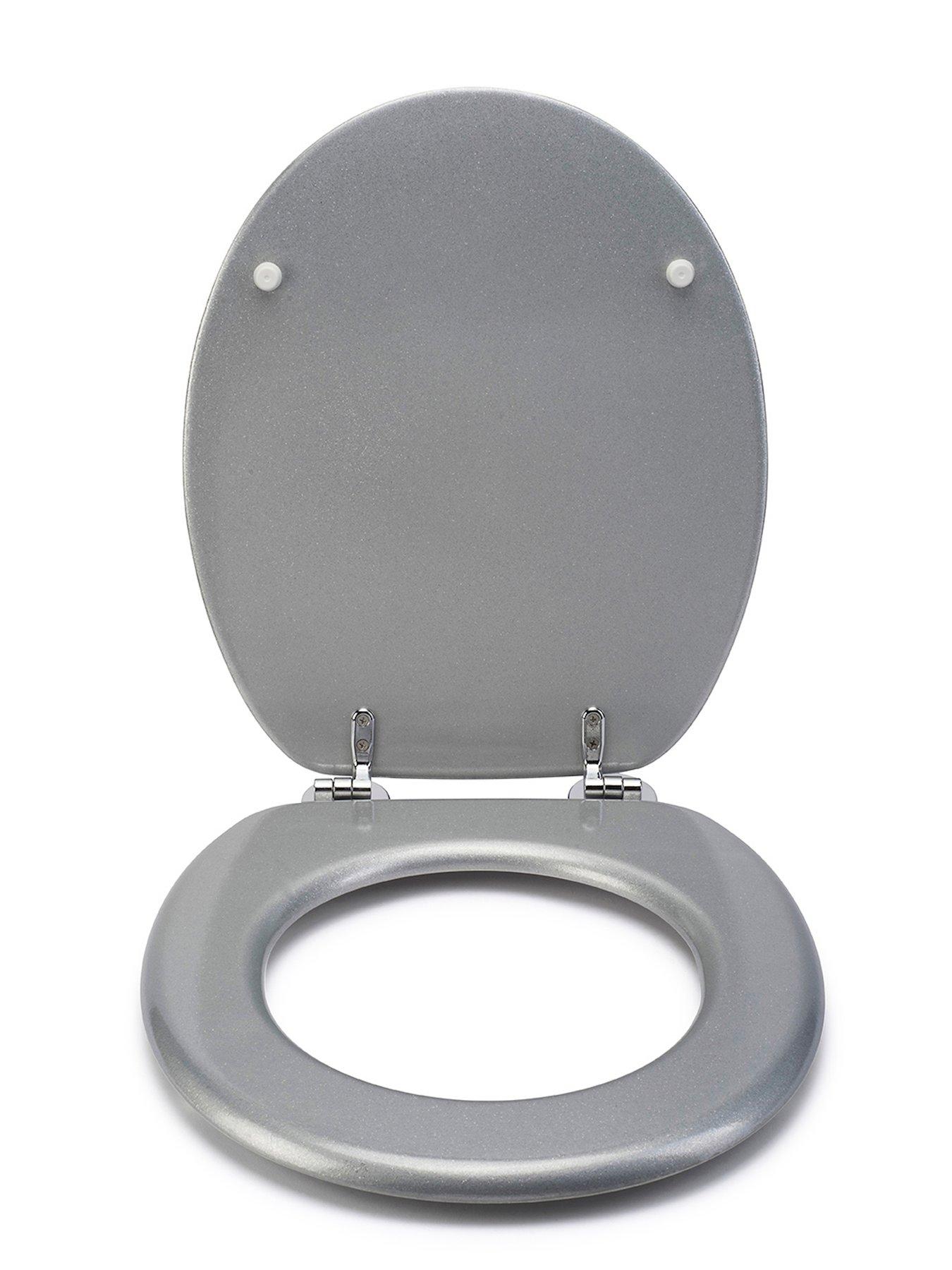  image of croydex-silver-quartz-flexi-fix-toilet-seat