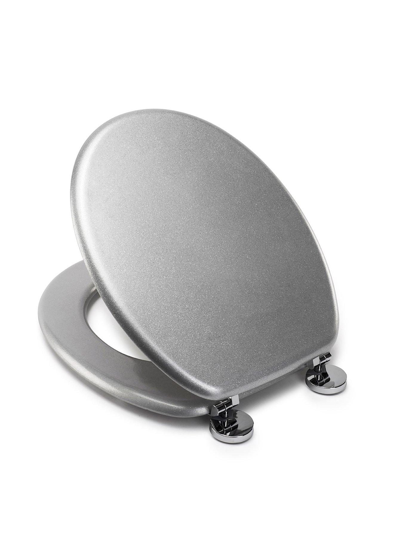  image of croydex-silver-quartz-flexi-fix-toilet-seat