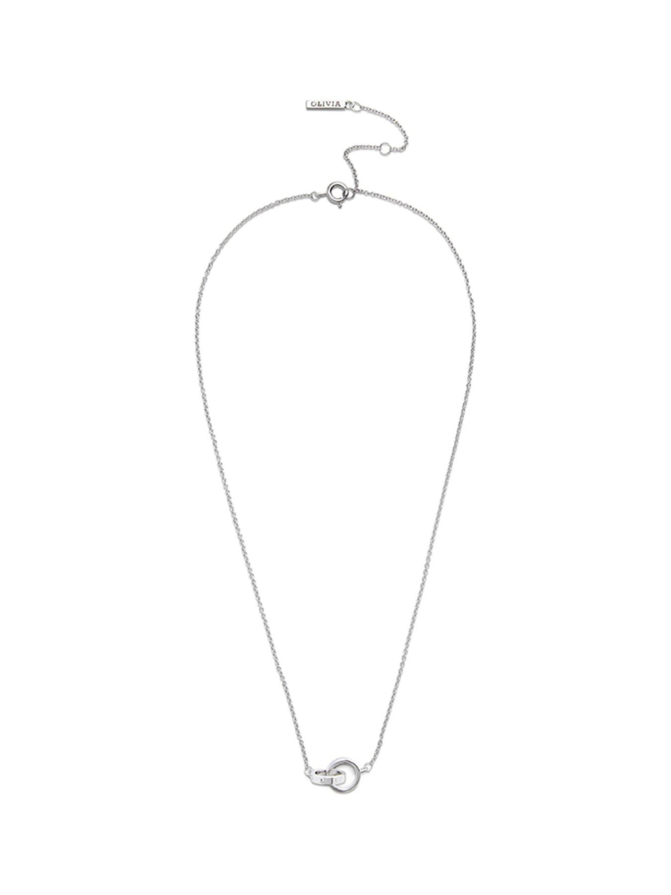  image of olivia-burton-interlink-silver-necklace