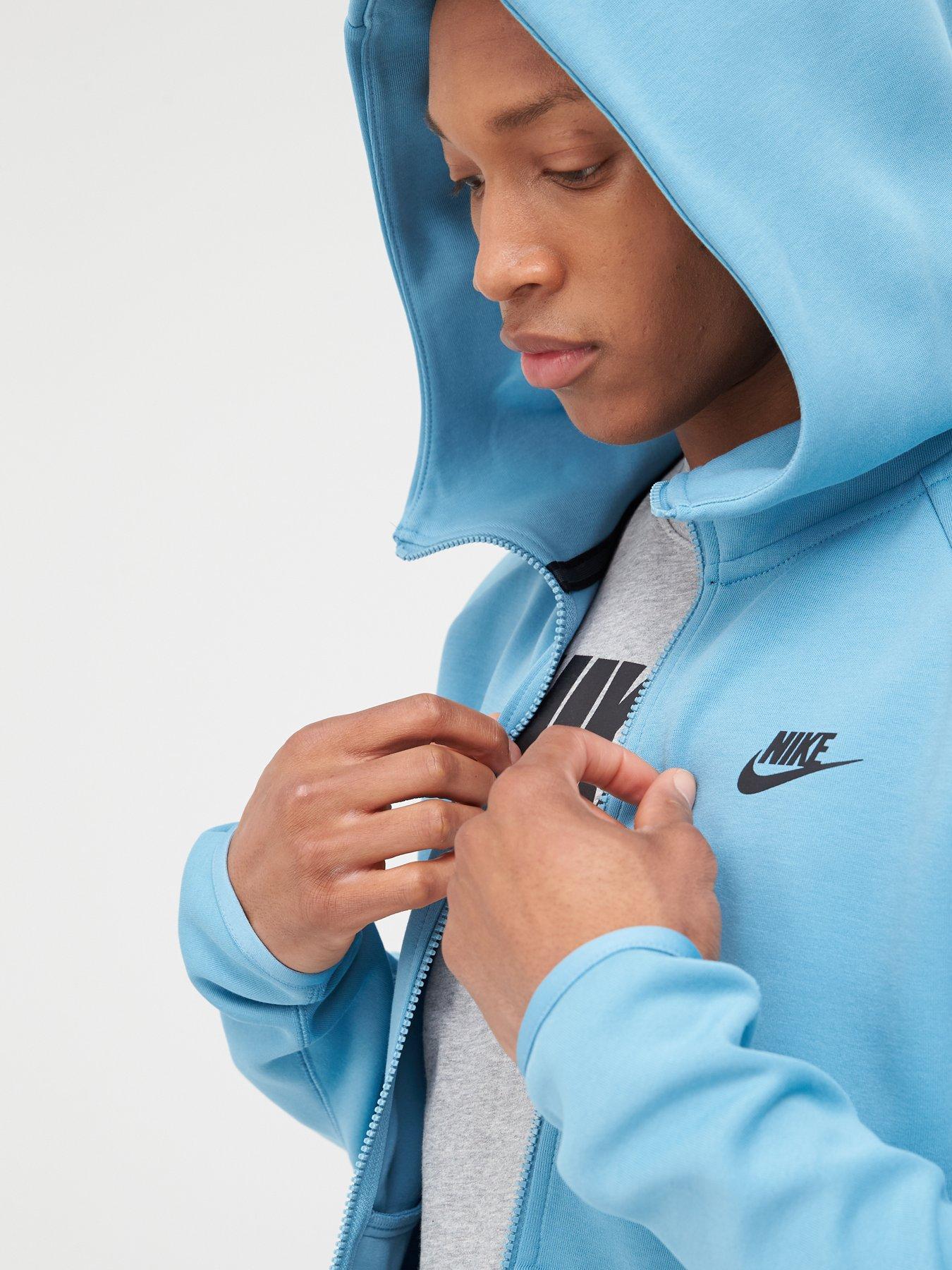 light blue nike tech hoodie