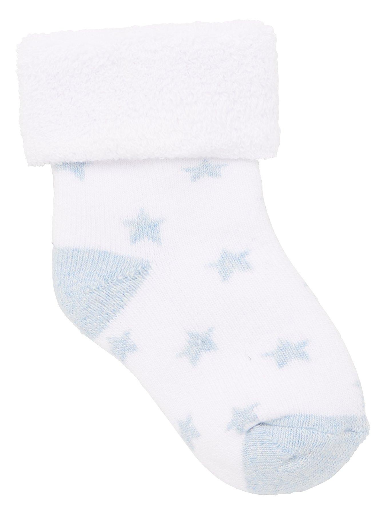 Image 2 of 3 of The Very Collection Baby Boy 3 Pack Little Star Terry Socks (0-3 months - 6-12 months) - Blue