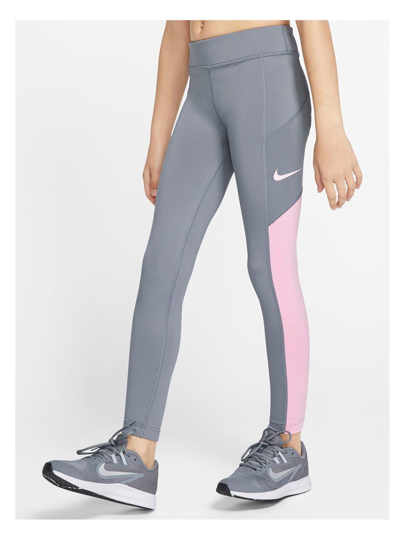 grey and pink nike leggings