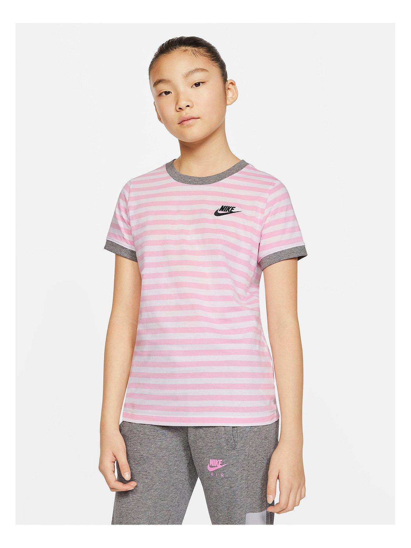 nike pink stripe t shirt