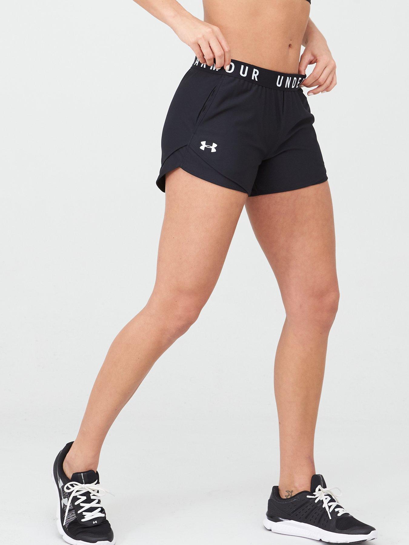 UNDER ARMOUR Girls Challenger Knit Shorts - Black/White