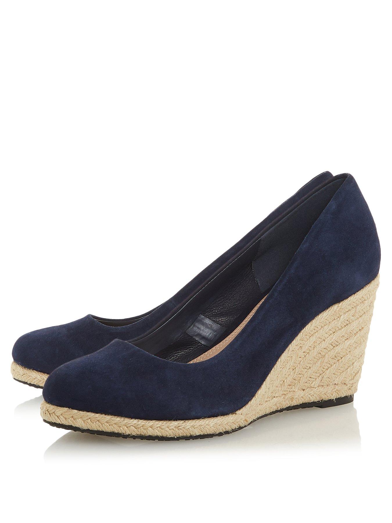 dune navy wedges