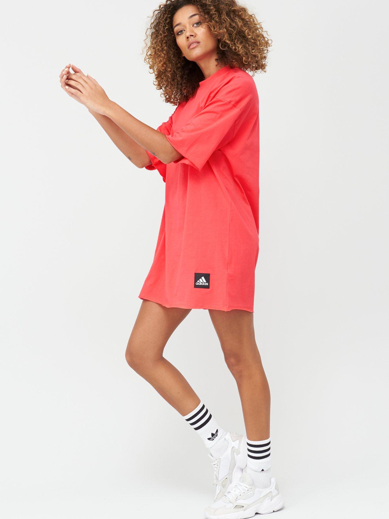 pink adidas t shirt dress