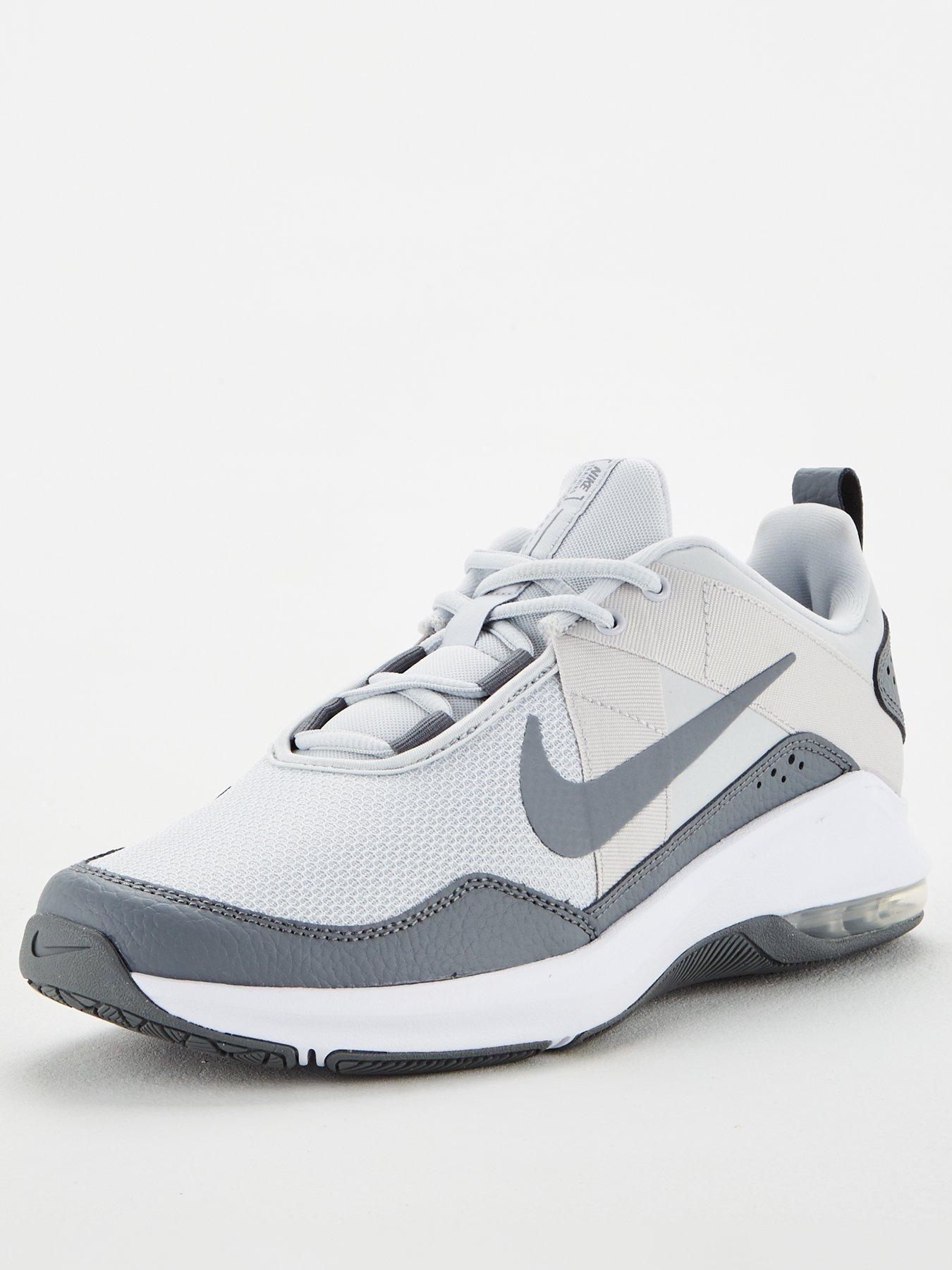 grey and white nike trainers