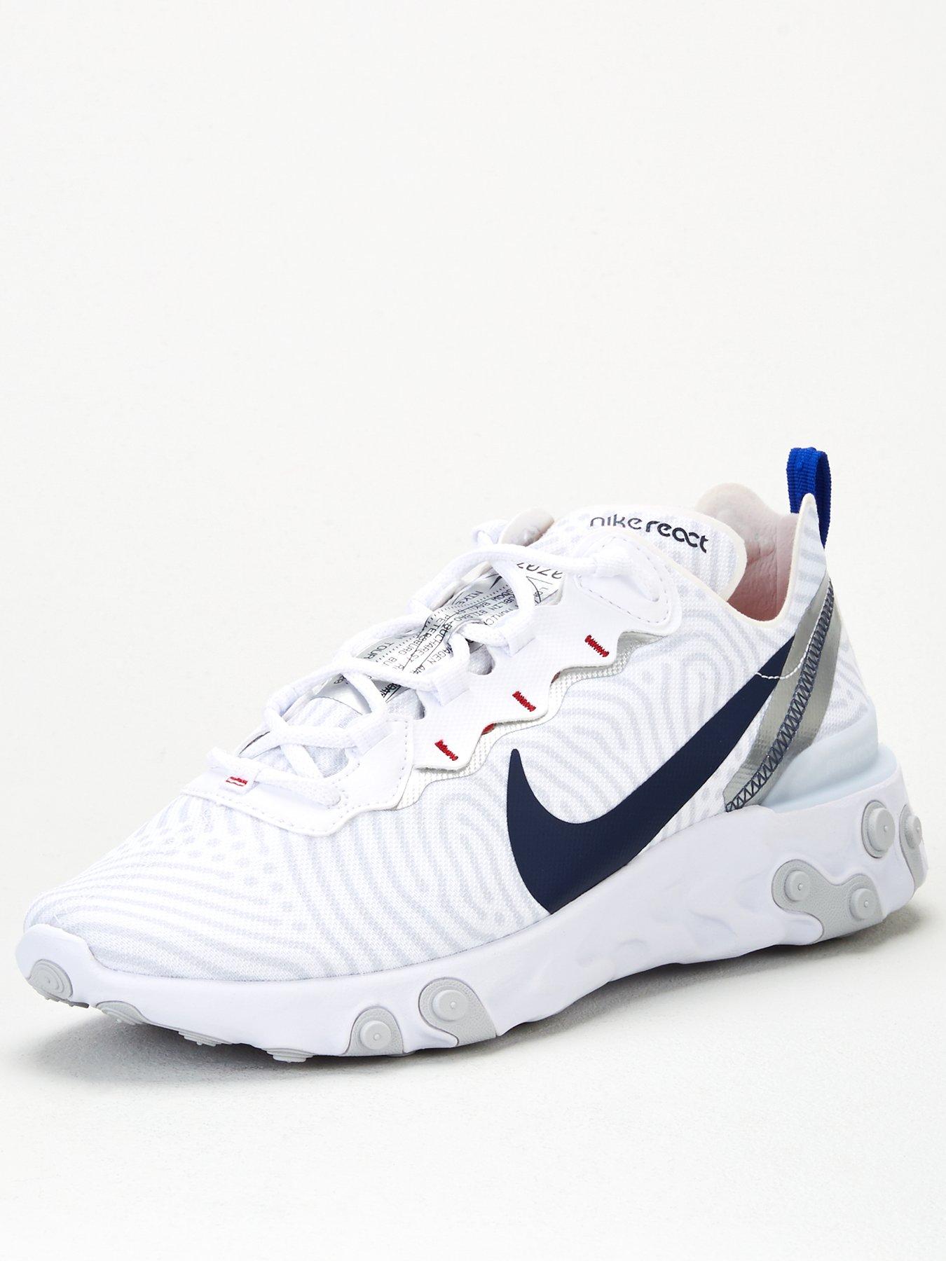 Nike React Element 55 White Blue Red Littlewoods Com