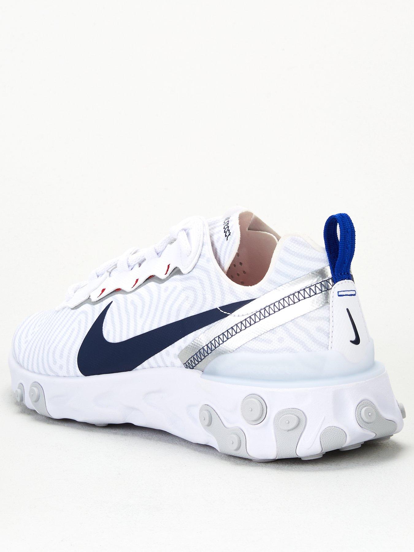 Nike React Element 55 White Blue Red Littlewoods Com