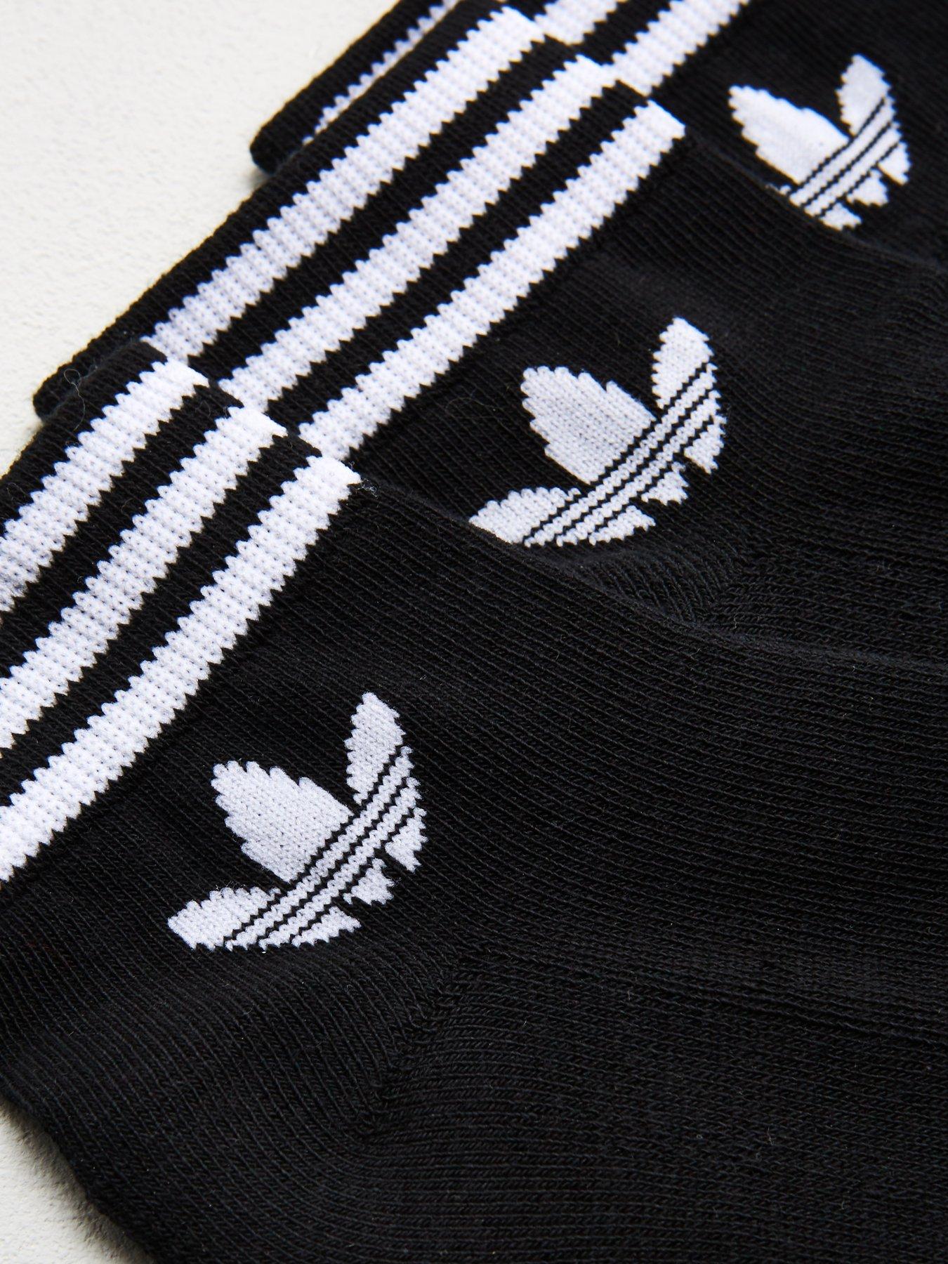  image of adidas-originals-unisex-3-pack-trefoil-ankle-socks-black