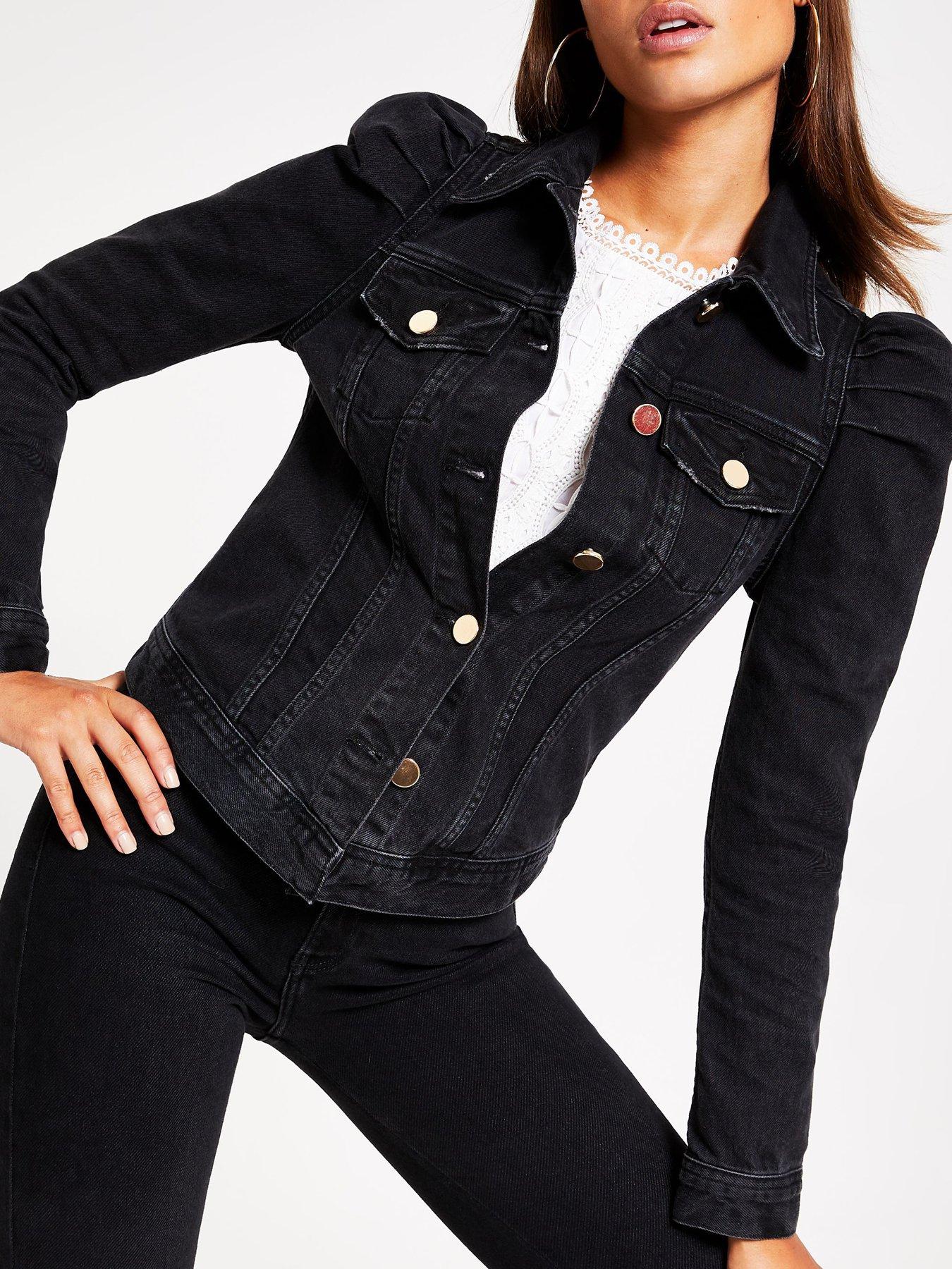 puff sleeve denim jacket river island