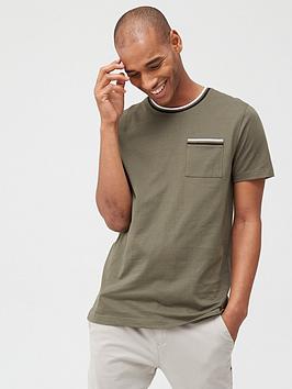 V by Very V By Very Tipped Pocket T-Shirt - Pale Khaki Picture