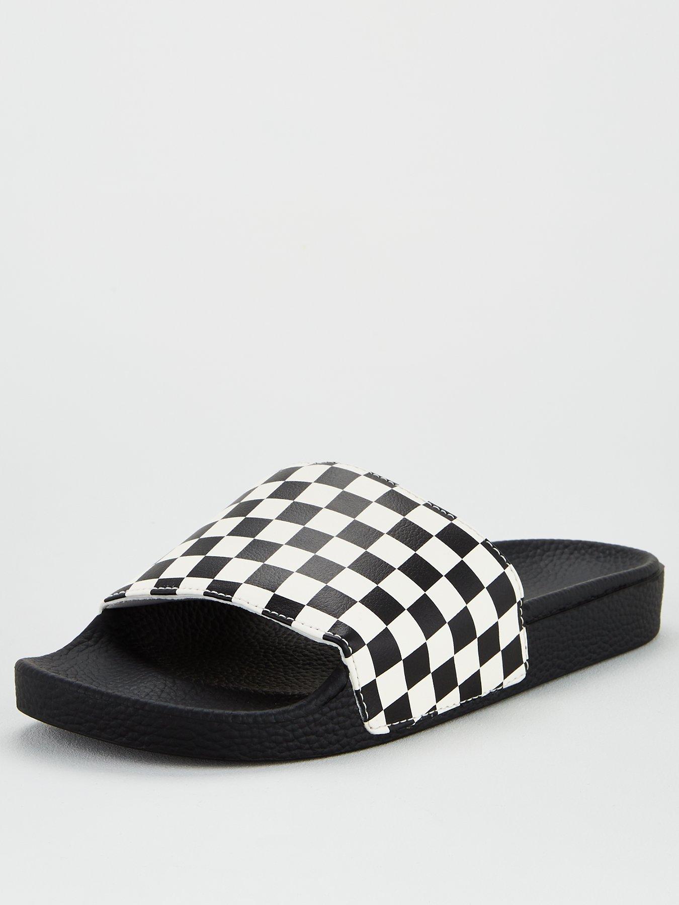 vans checkerboard slide on