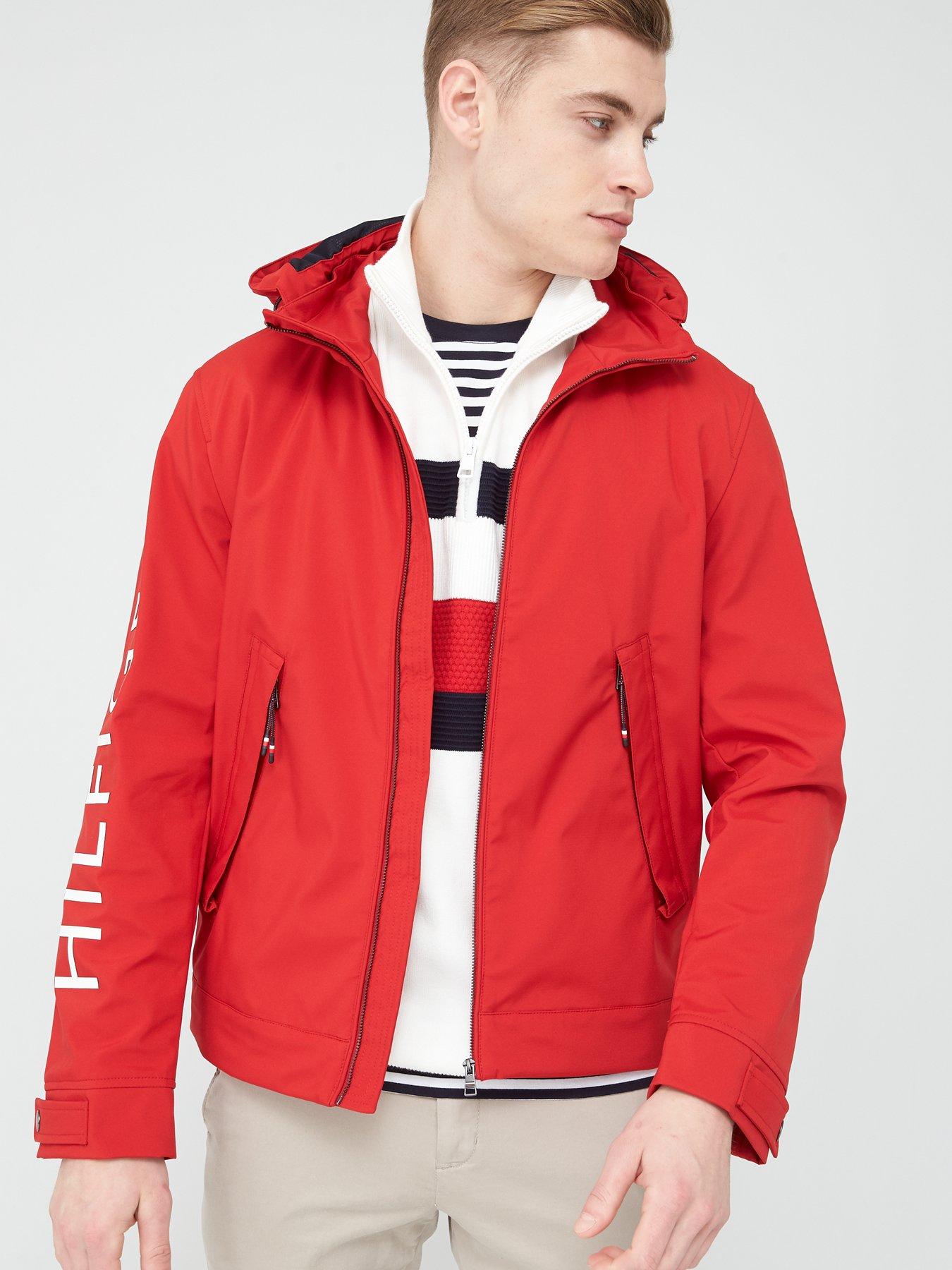 all red tommy hilfiger jacket