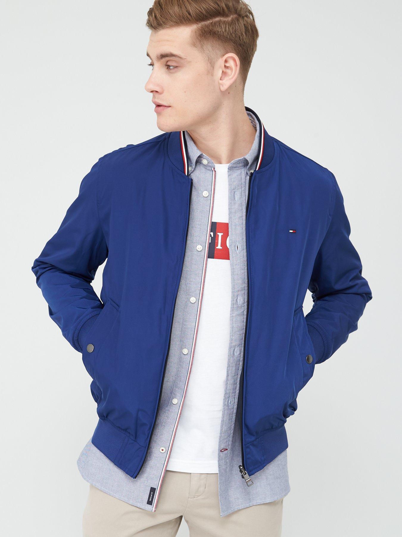 blue tommy hilfiger bomber jacket