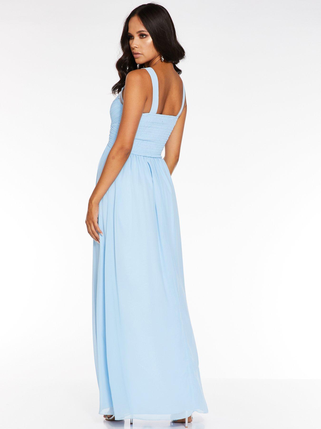 quiz chiffon embellished high neck maxi dress