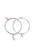  image of chlobo-sterling-silver-rose-gold-plated-strength-and-courage-set-of-2-bracelets