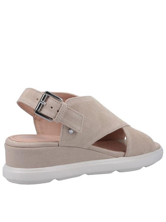 stillFront image of geox-pisa-suede-low-wedge-sandal-taupe