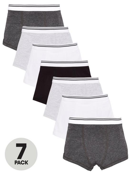 front image of everyday-boys-7-pack-trunks-grey