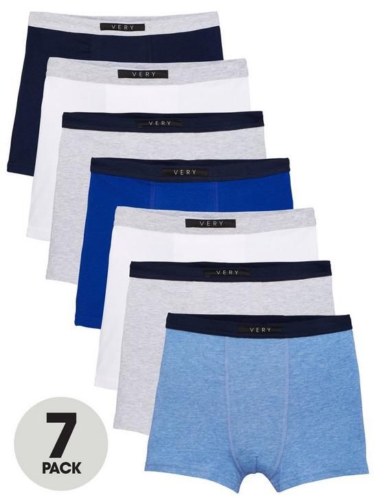 front image of v-by-very-boys-7-pack-trunks-blue