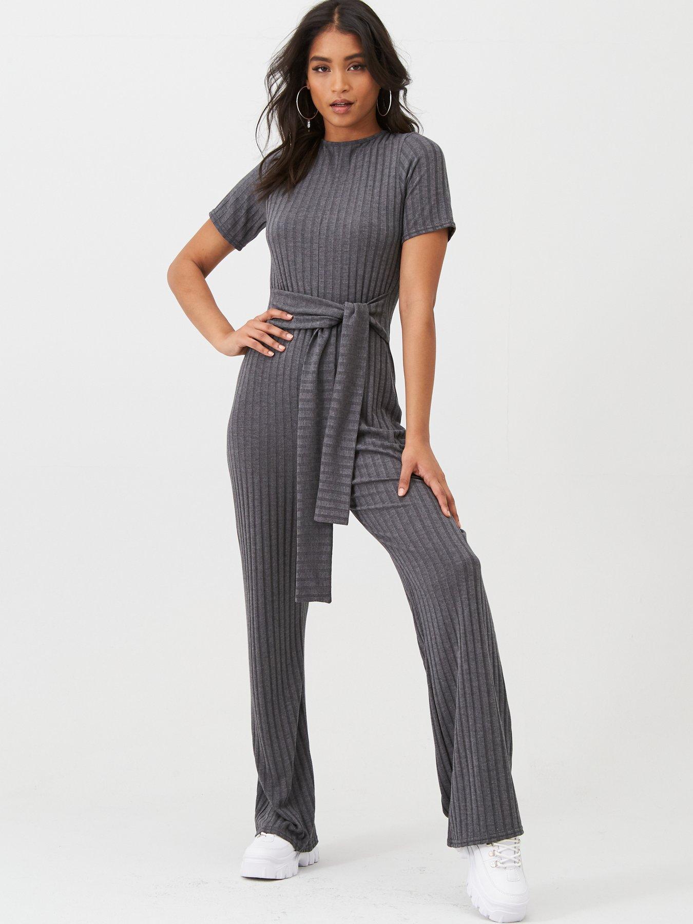 boohoo grey jumpsuit