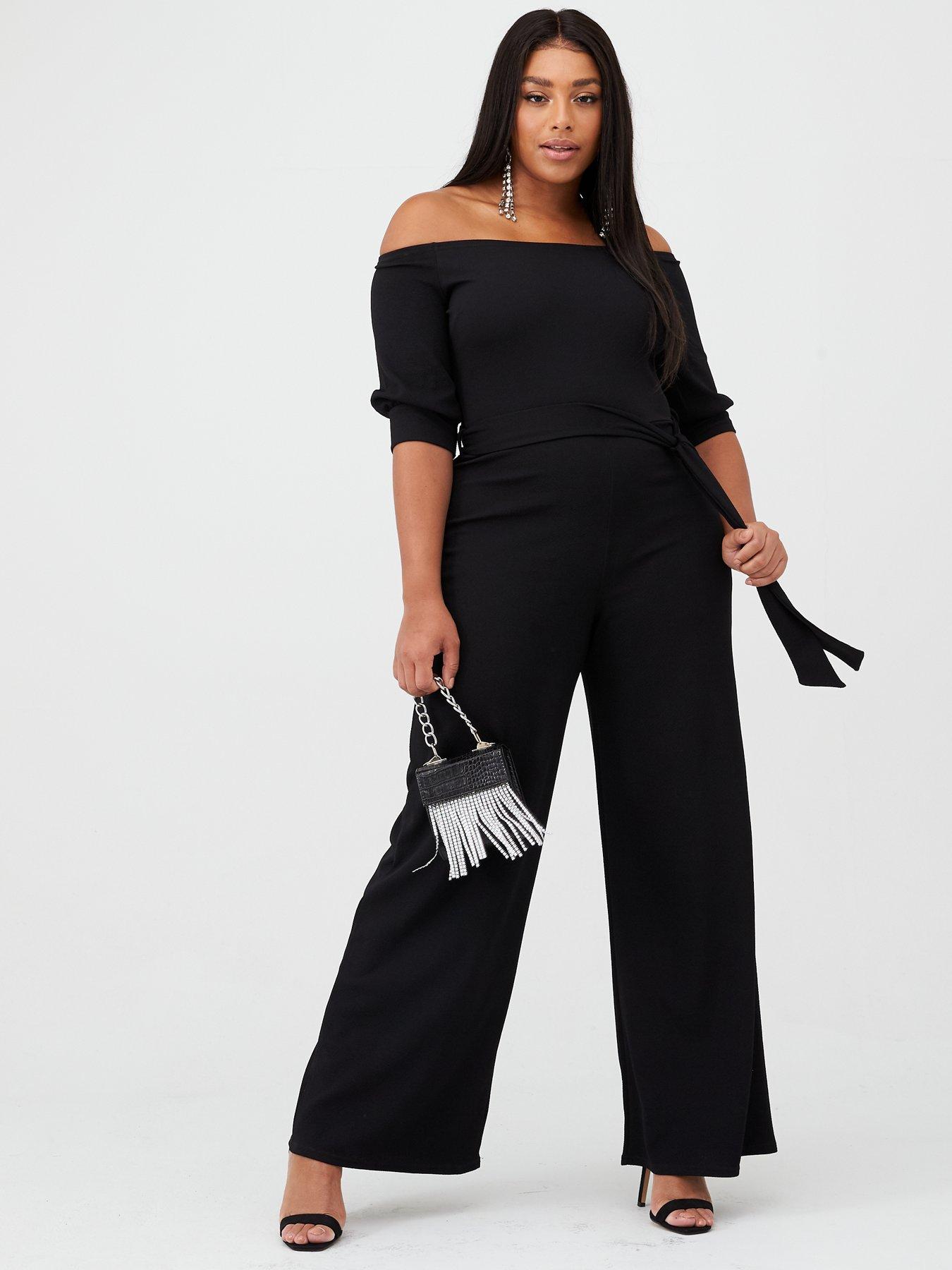 boohoo off shoulder jumpsuit