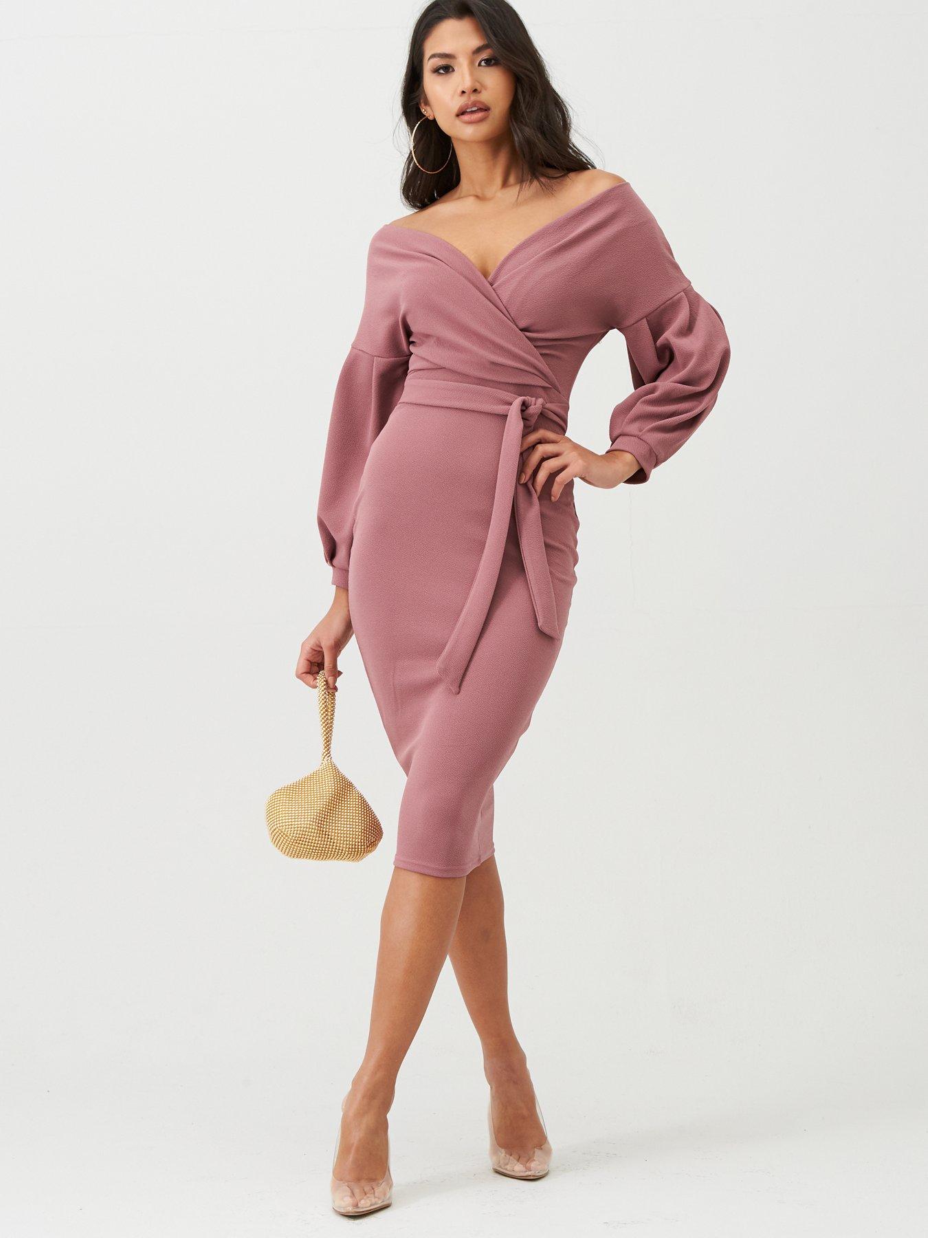 wrap dress off the shoulder