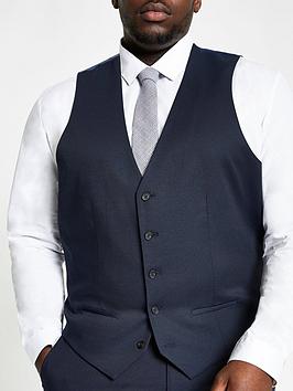 River Island River Island Big And Tall  Suit Waistcoat - Navy Picture