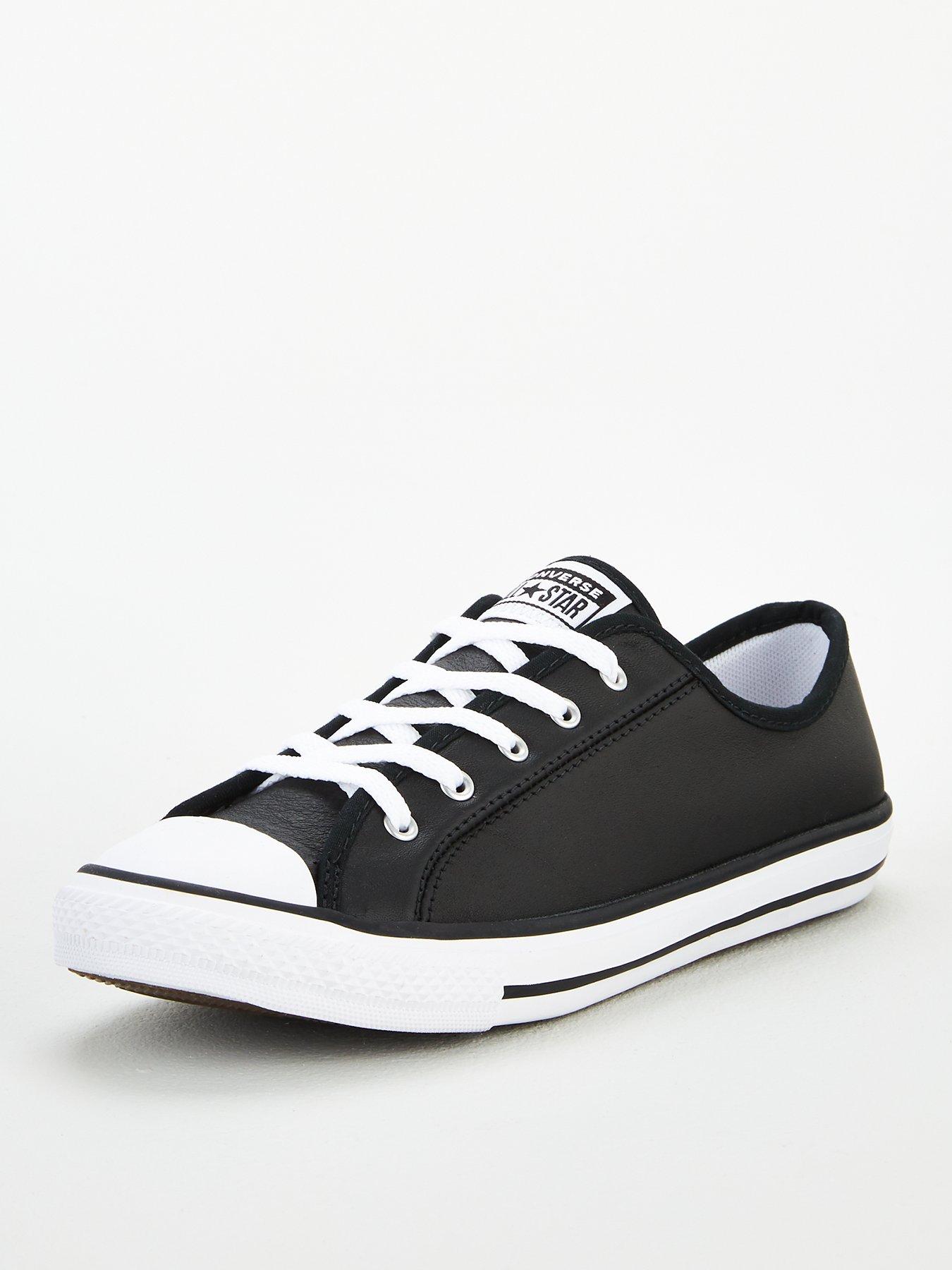 Converse Chuck Taylor All Star Leather Dainty - Black | littlewoods.com