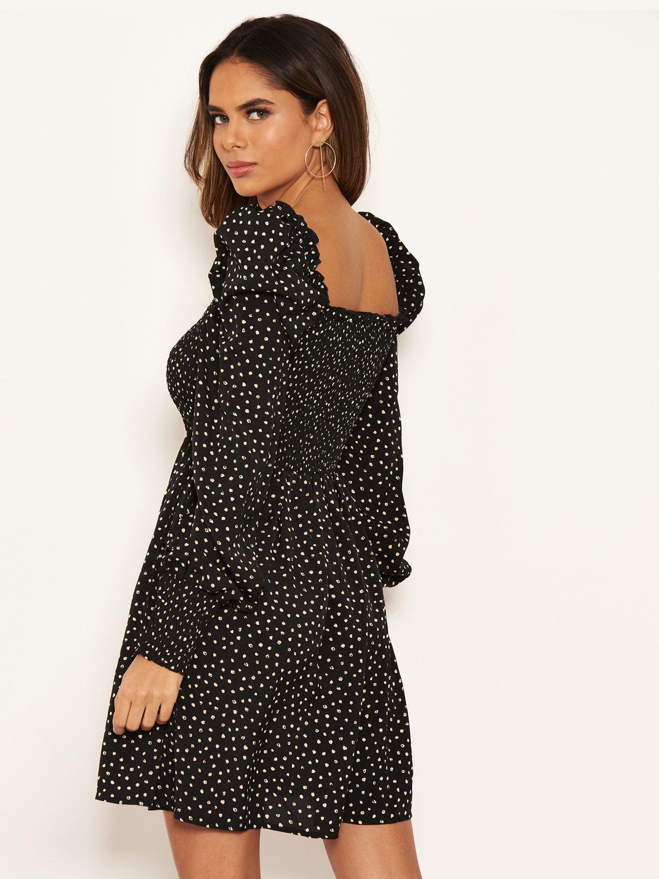 spotty black dress