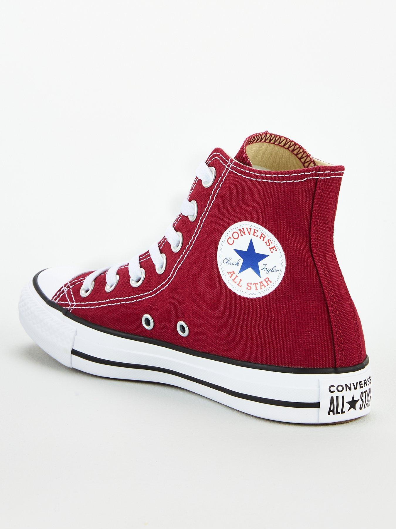 Image 3 of 7 of Converse Canvas Hi Top Trainers - Dark Red