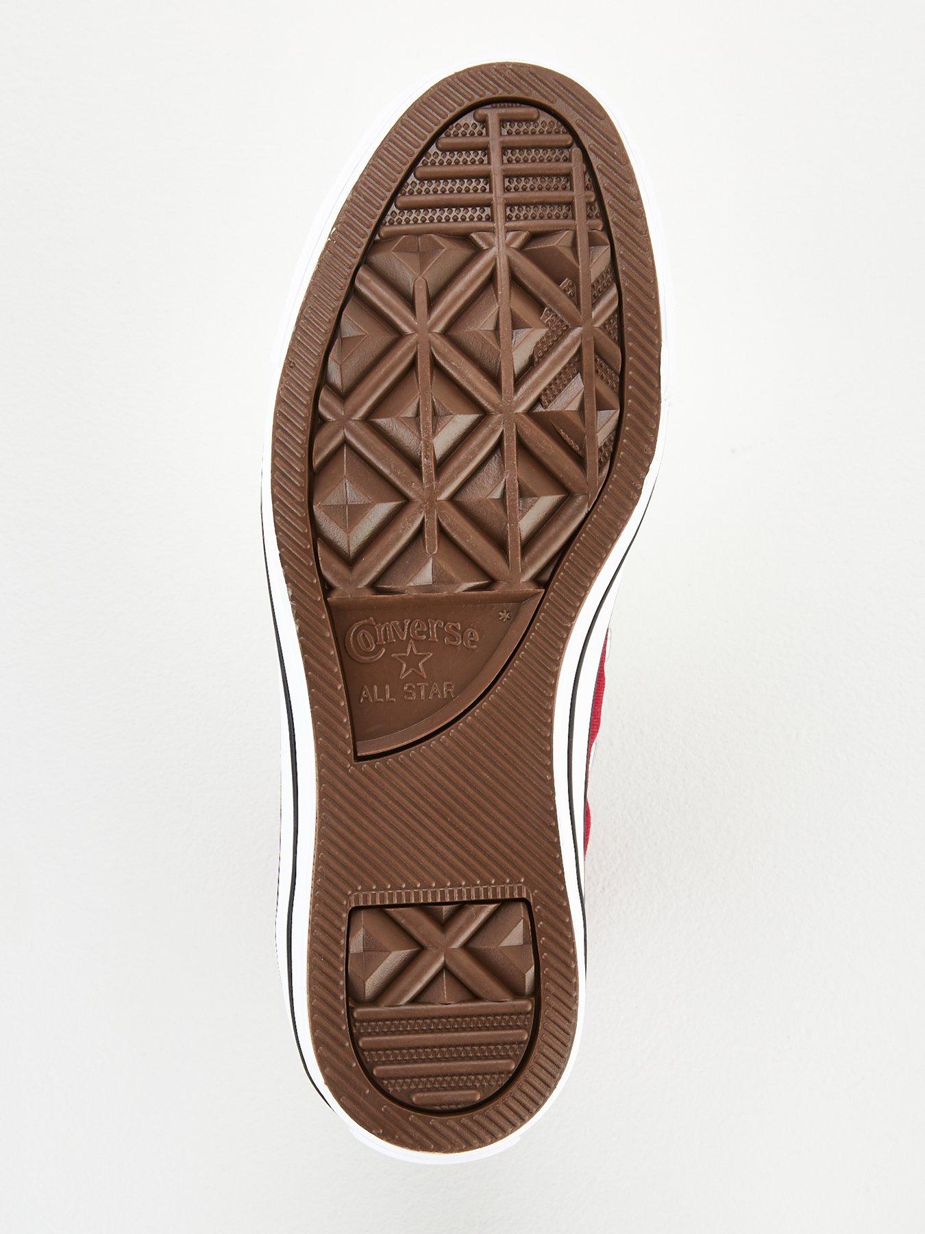 Image 5 of 7 of Converse Canvas Hi Top Trainers - Dark Red