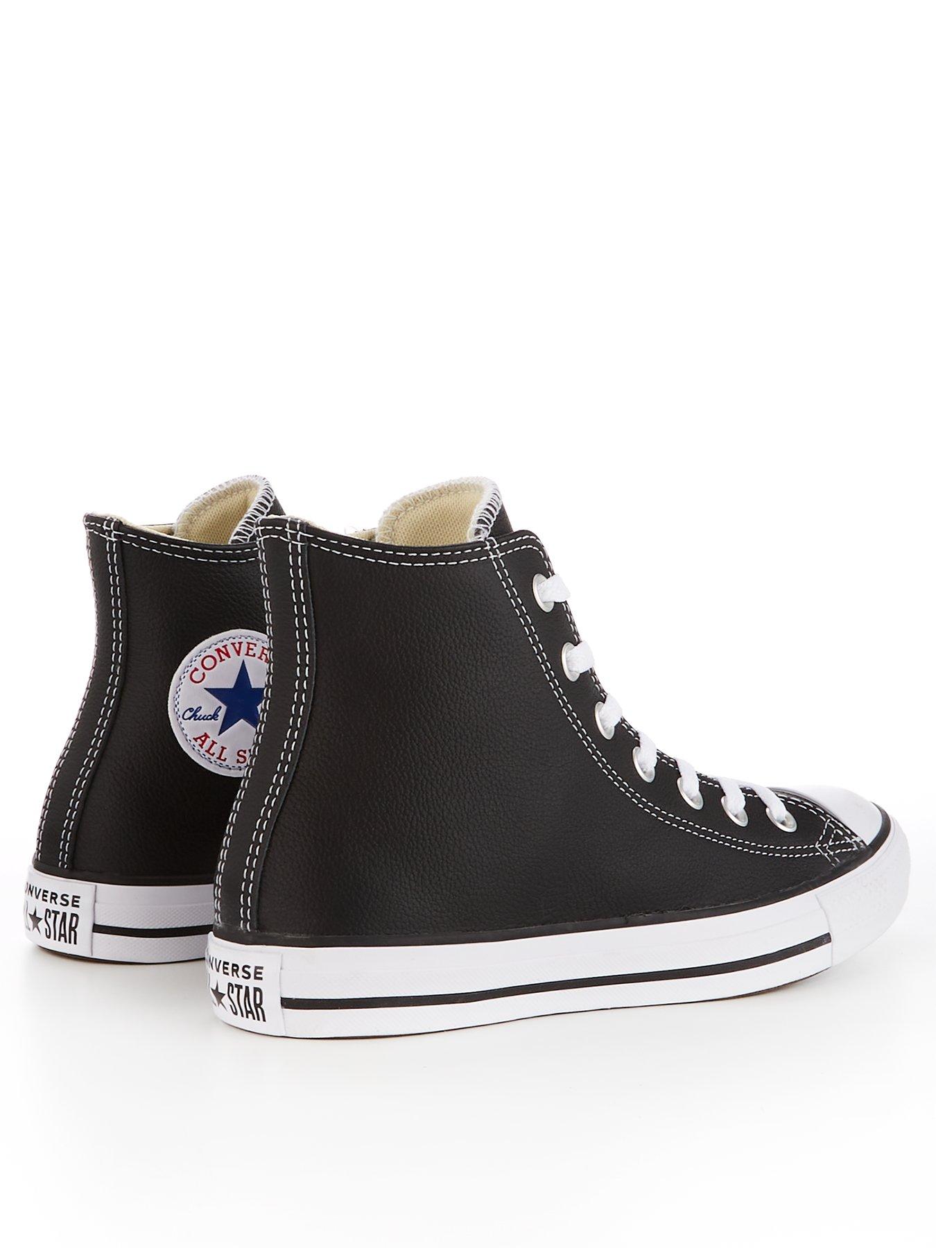 Converse Leather Hi Top Trainers Black littlewoods