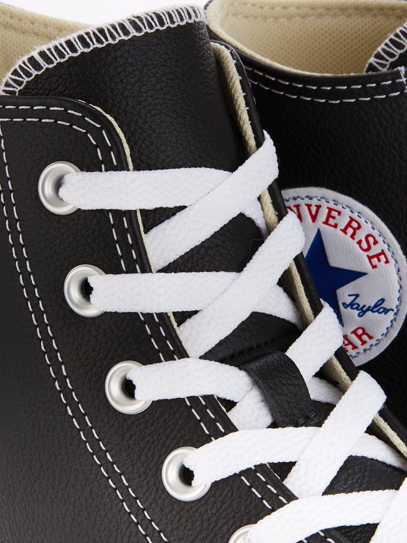 Image 6 of 7 of Converse Leather Hi Top Trainers - Black