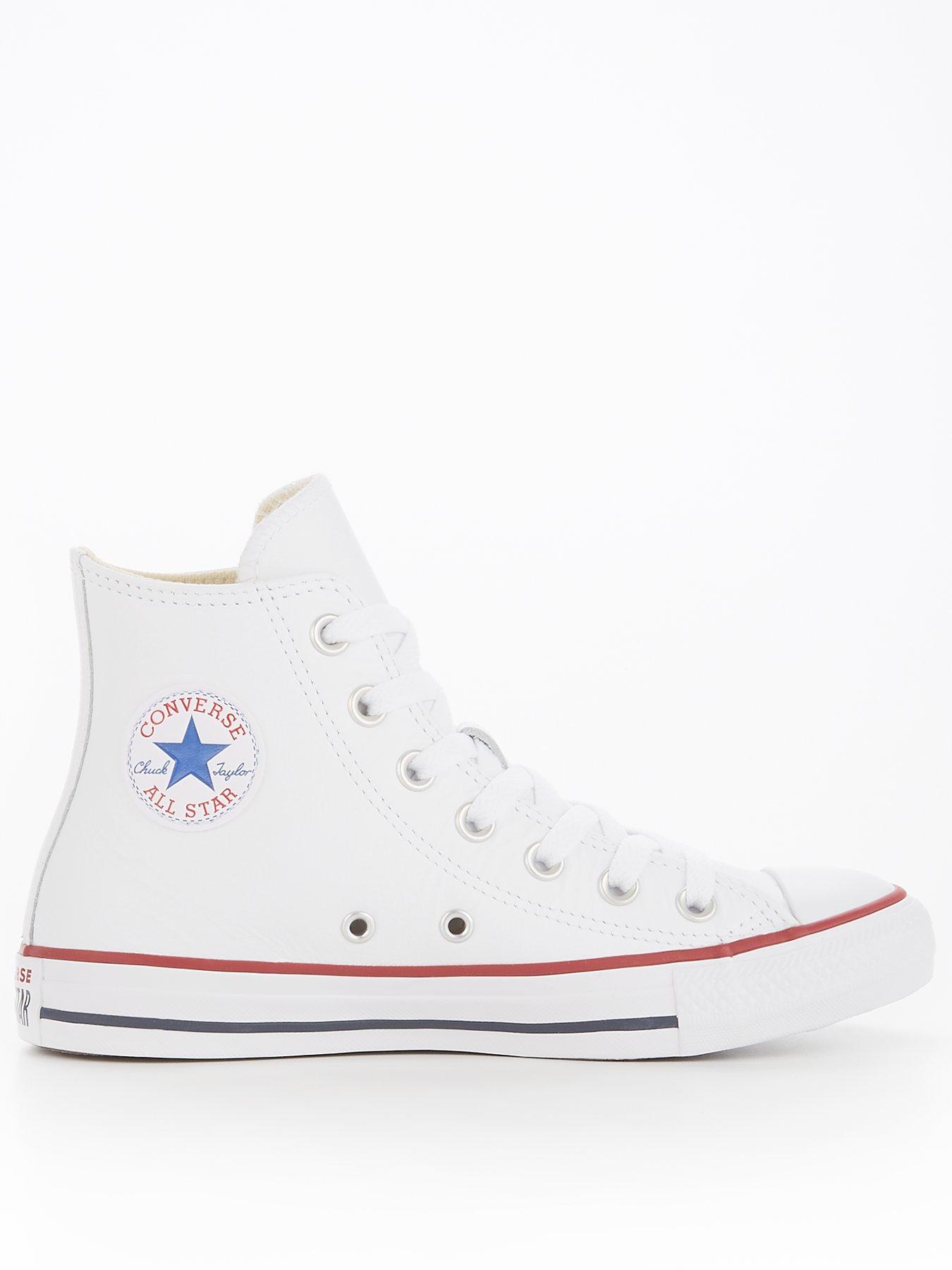  image of converse-leather-hi-top-trainers-white
