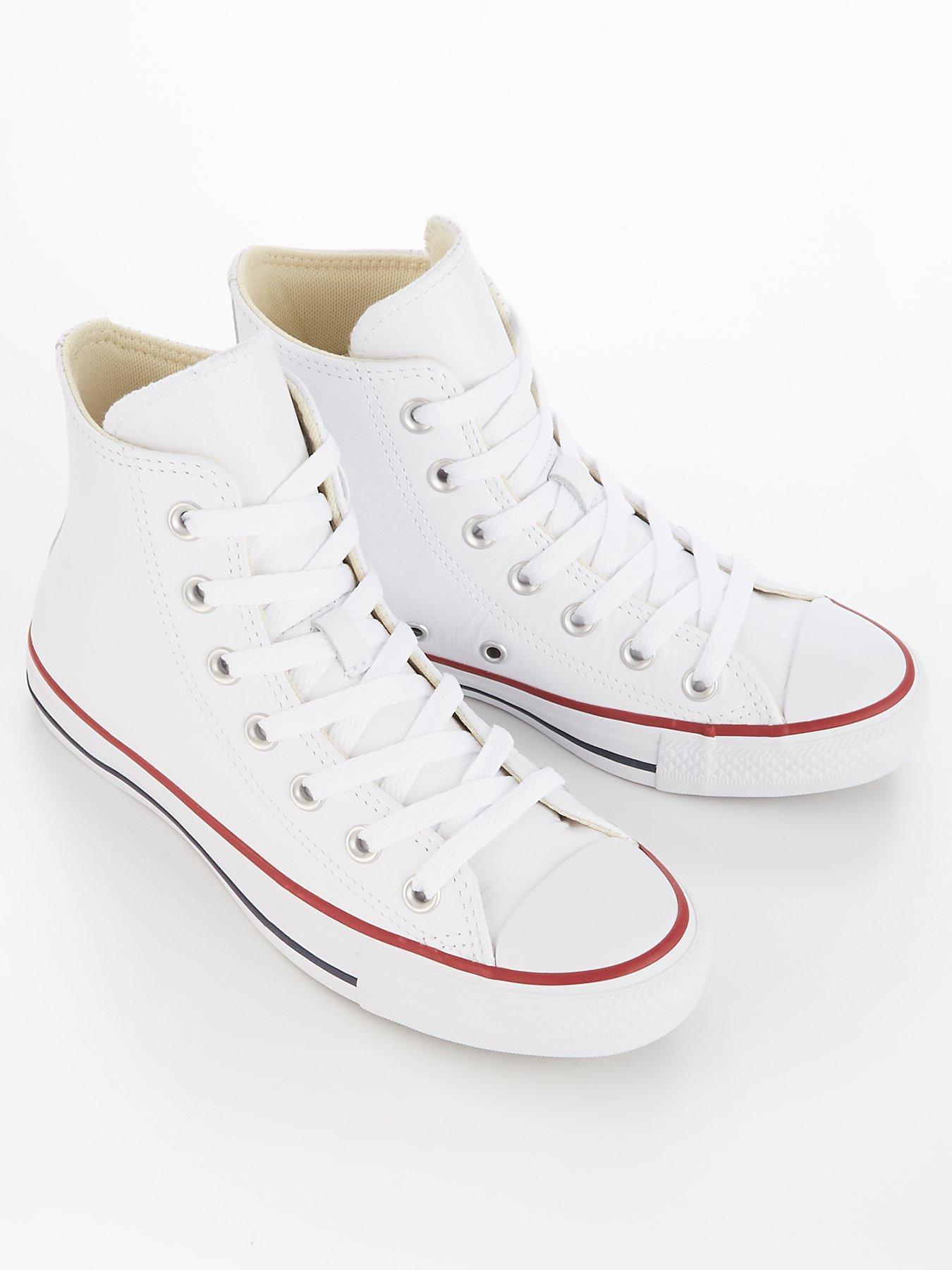  image of converse-leather-hi-top-trainers-white