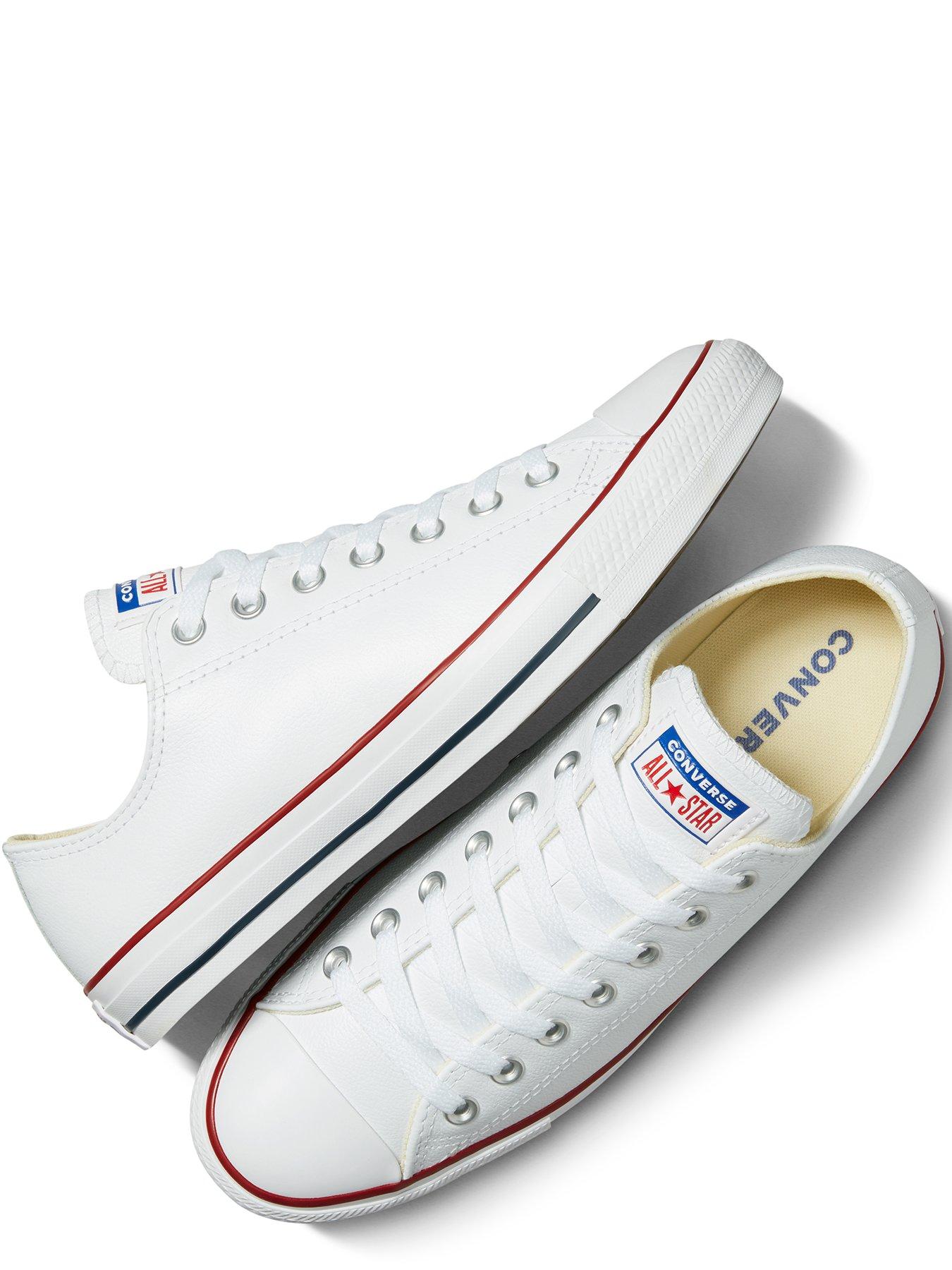  image of converse-unisex-leather-ox-trainers-white