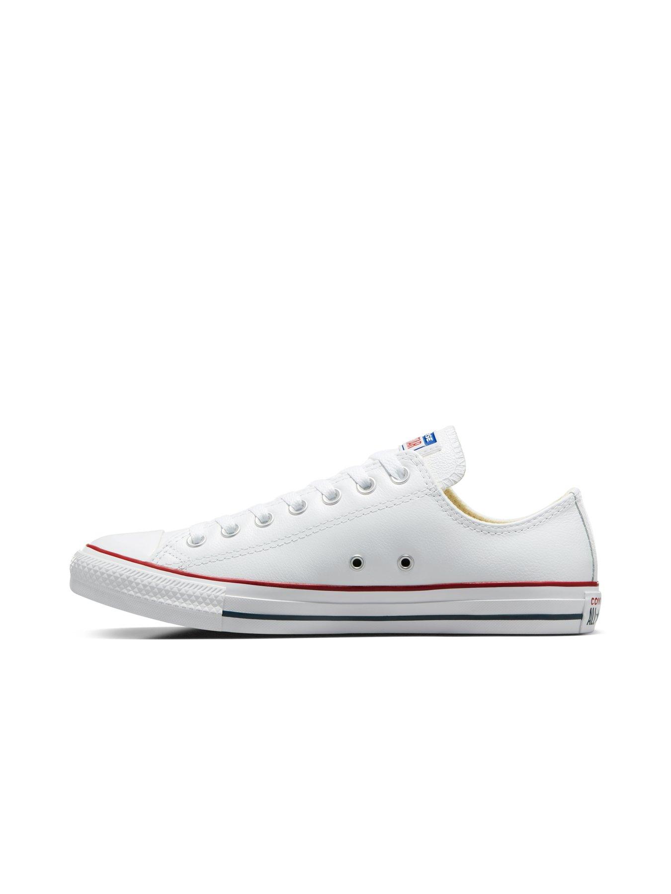  image of converse-unisex-leather-ox-trainers-white