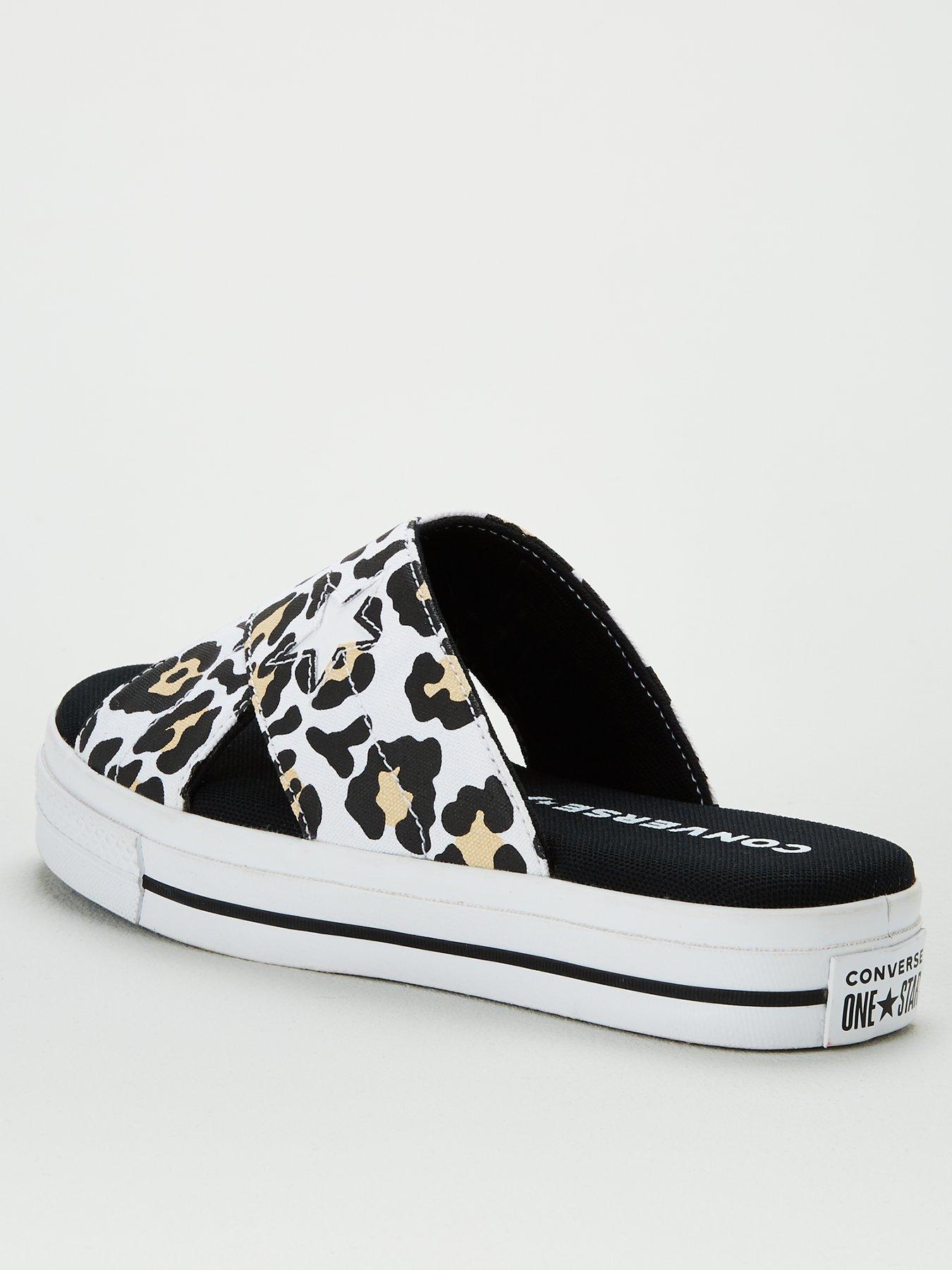 converse sandals leopard