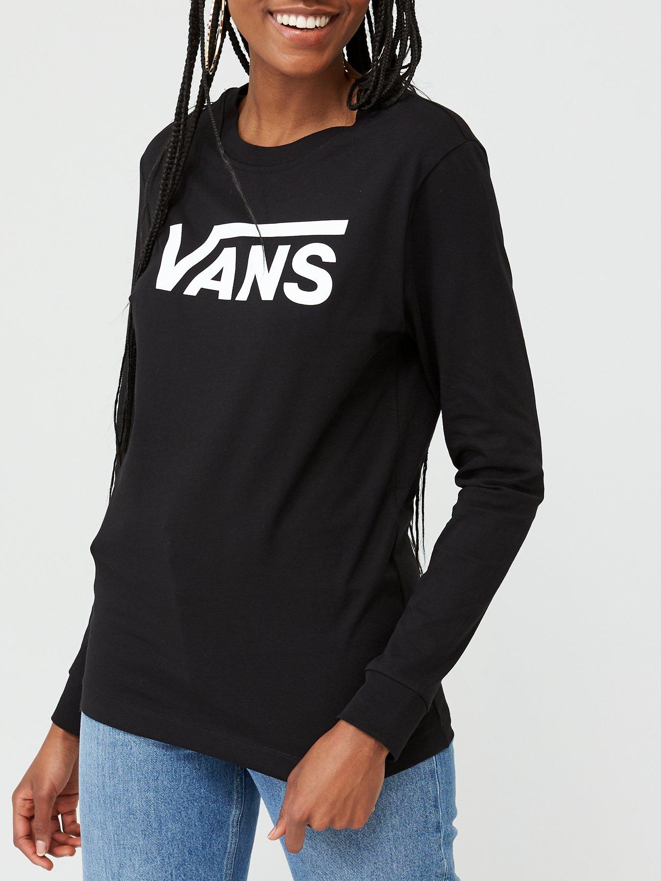 undefined Womens Classic Logo Long Sleeve T-Shirt - Black