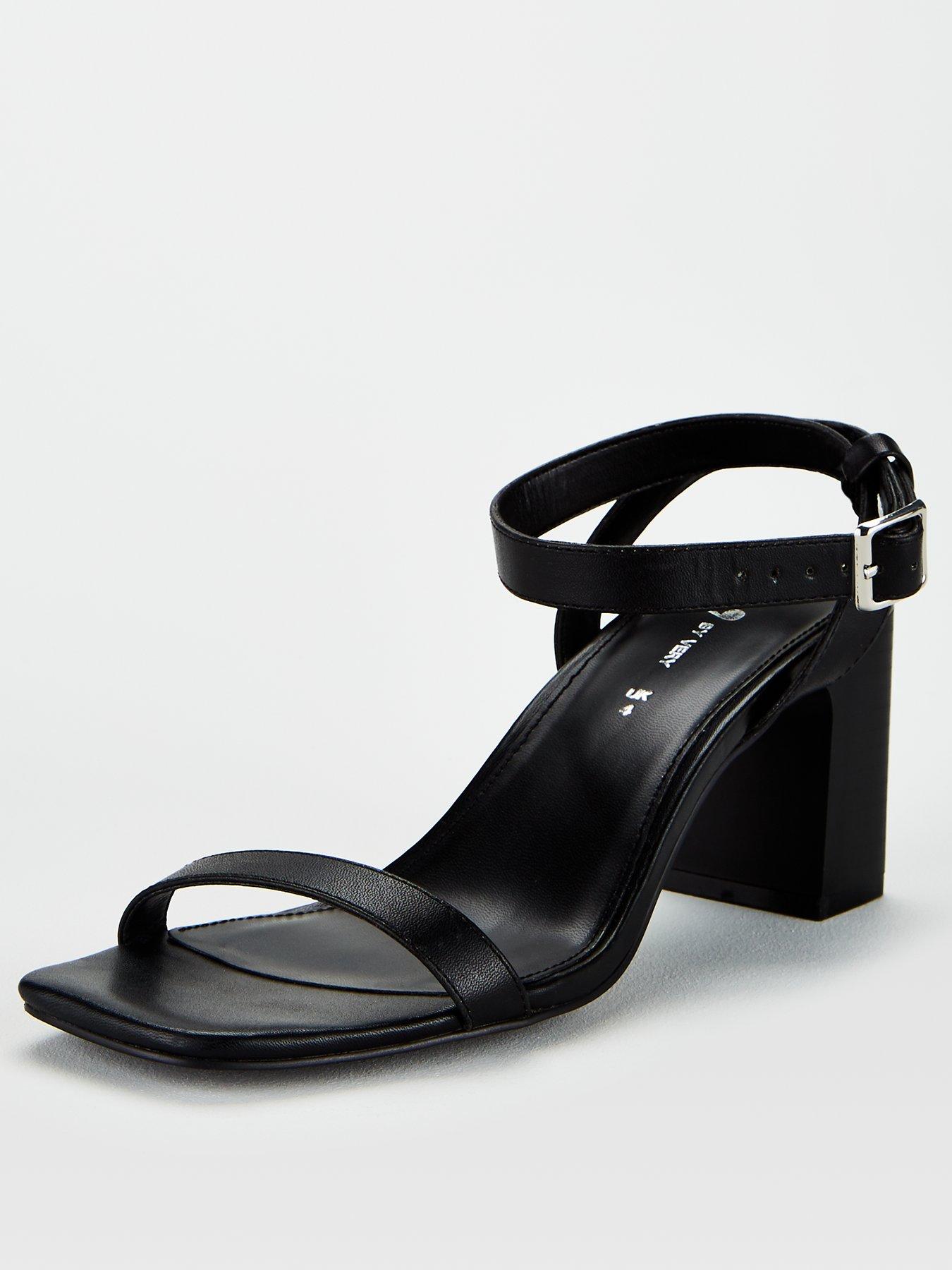 high heel sandals in black
