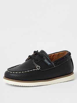 River Island Mini River Island Mini Mini Boys Boatshoe - Navy Picture