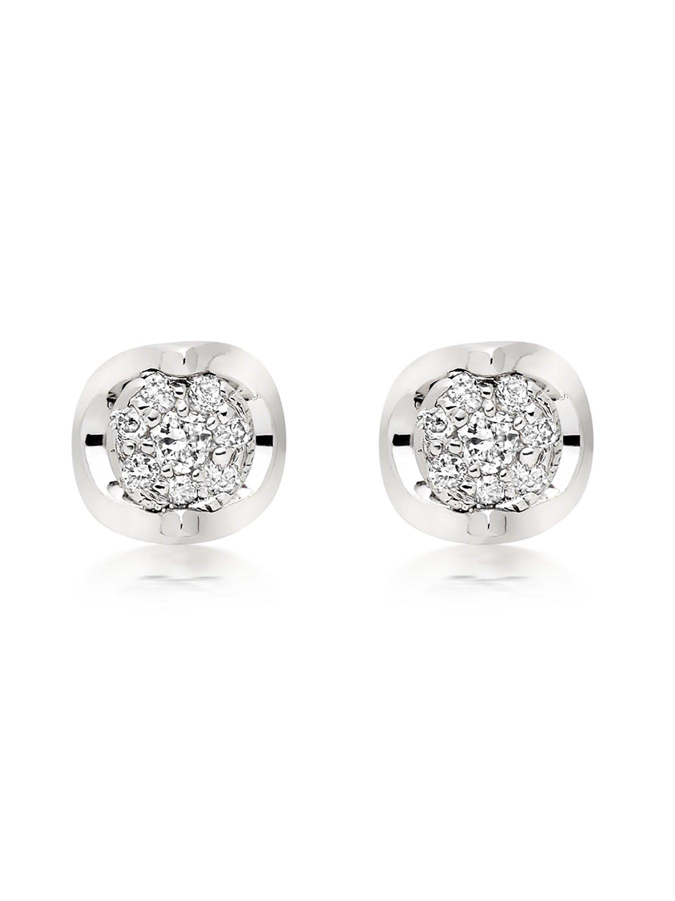 Image 2 of 4 of Beaverbrooks 9ct White Gold Diamond Stud Earrings