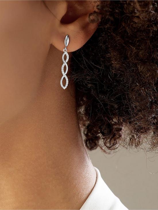 stillFront image of beaverbrooks-silver-cubic-zirconia-infinity-drop-earrings