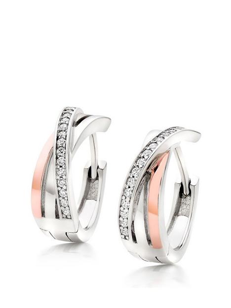 beaverbrooks-silver-and-rose-gold-plated-crossover-earrings