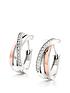  image of beaverbrooks-silver-and-rose-gold-plated-crossover-earrings