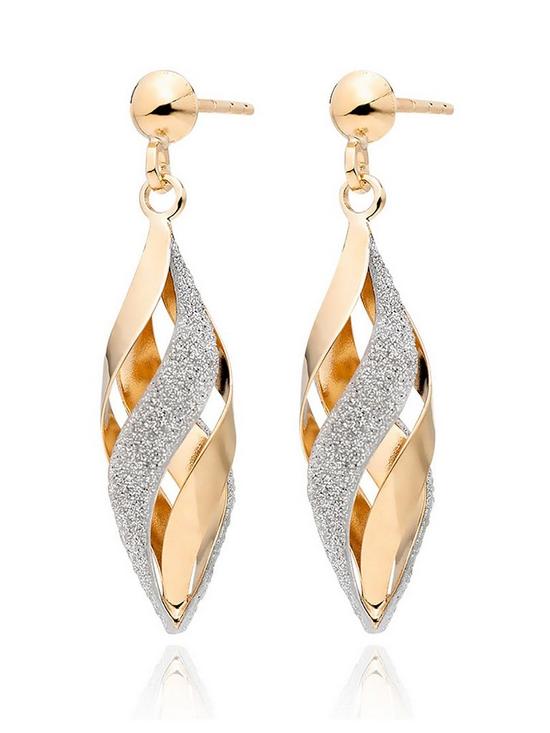 front image of beaverbrooks-gold-glitter-drop-earrings