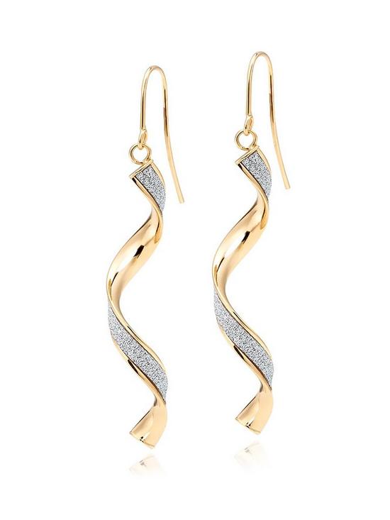 front image of beaverbrooks-9ct-gold-glitter-drop-earrings