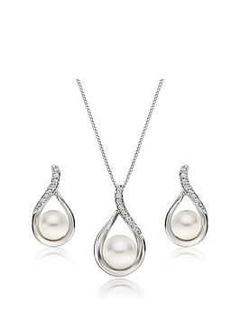 Beaverbrooks Beaverbrooks 9Ct White Gold Diamond Freshwater Cultured Pearl  ... Picture